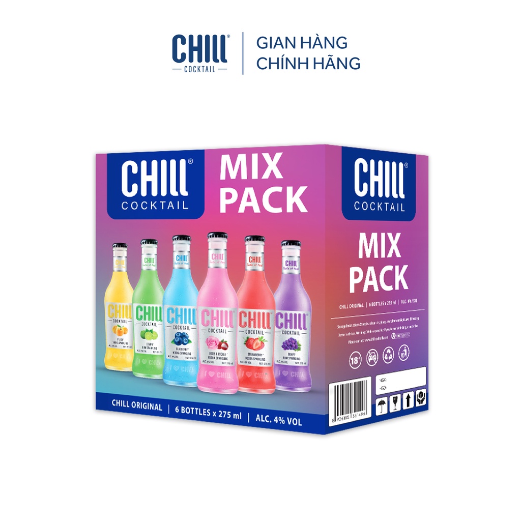 Chill Cocktail Original - Mix pack 6 chai 275ml