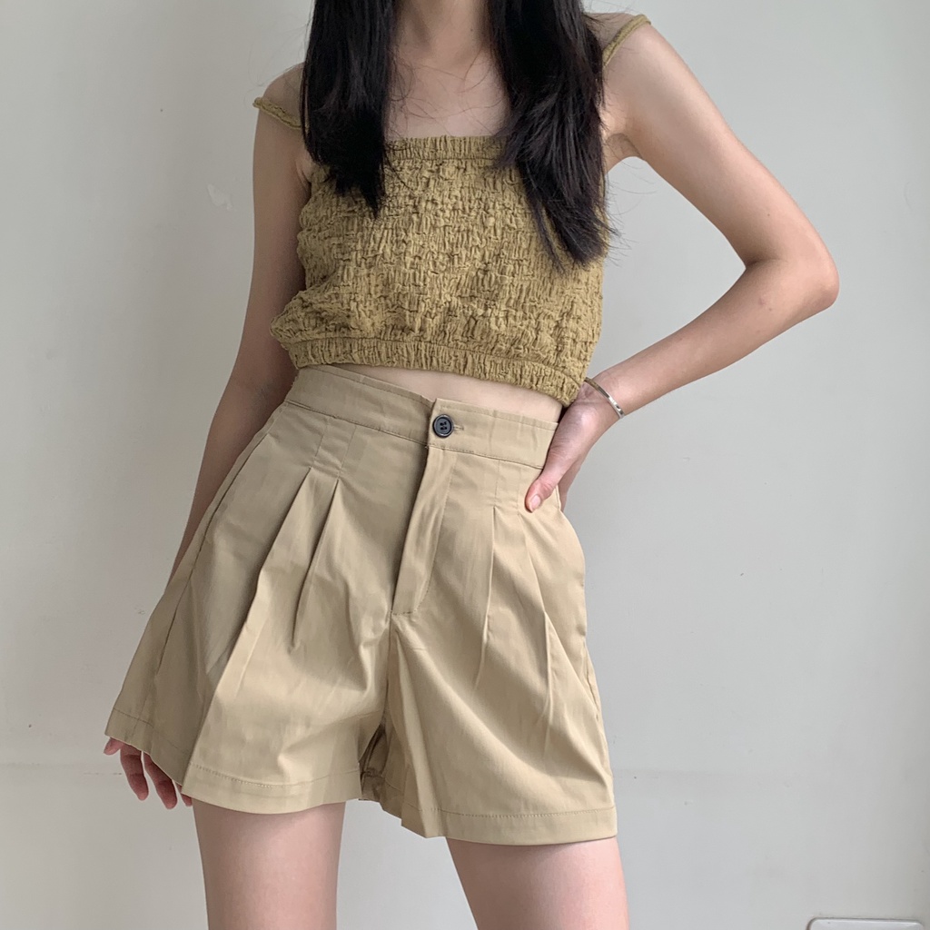 Quần short vải 2 li lưng chun TKQ36 LOLLIE STUDIO