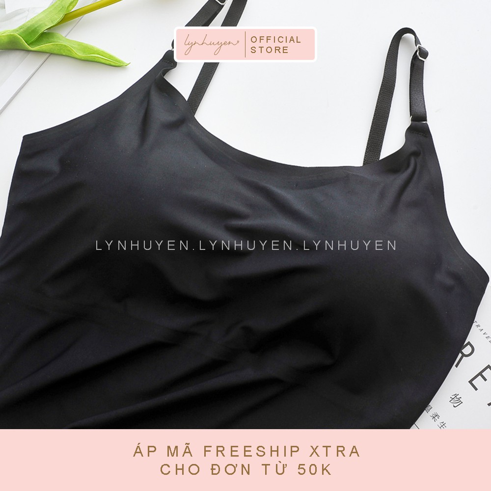 [Mã SKAMLSW194 giảm 100% đơn 50K] Áo 2 Dây Nữ Su Trơn Có Mút Ngực Croptop Lynhuyen - 3 Màu - A008