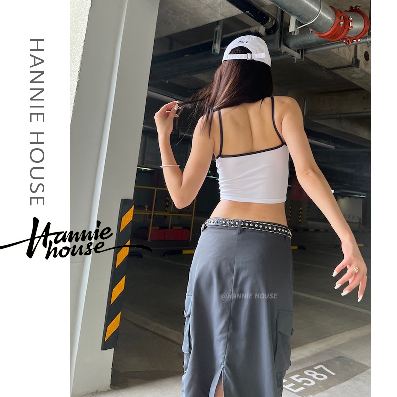 Hannie-Women Halter Neck Lettering Pattern Print Casual Camisole