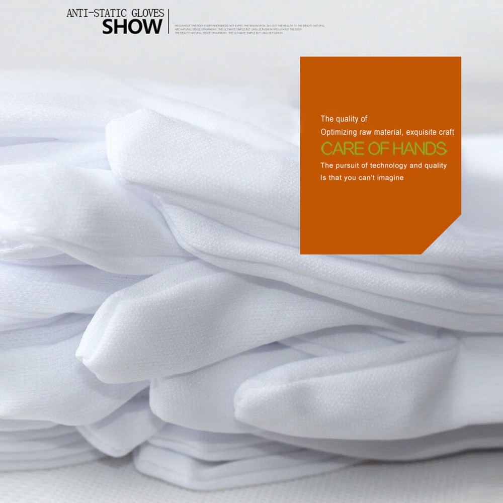 Bộ 12 đôi găng tay cotton màu trắng dày dặn chuyên dụng