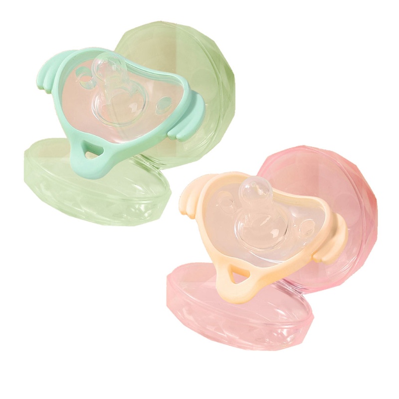 Núm Ti Giả Bằng Silicon + Hộp Đựng Chống Bụi Tiện Dụng Cho Bé Sơ Sinh
