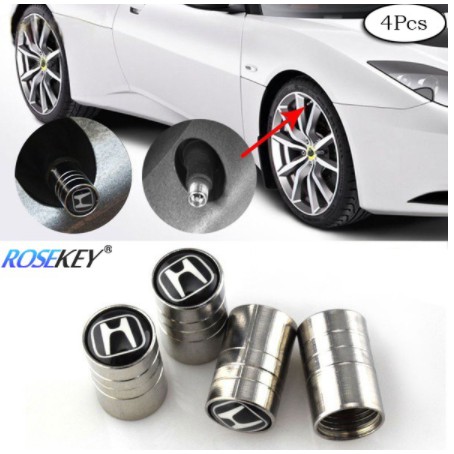 Nắp van logo Honda mâm lốp bánh xe hơi ô tô chụp vòi hợp kim loại bảo vệ cho City Civic Accord HRV CRV Brio Jazz