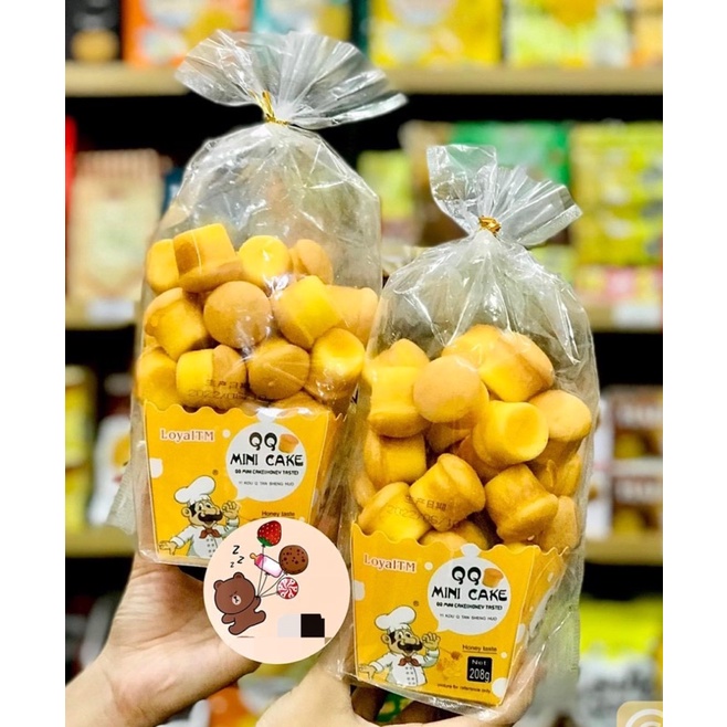 BÁNH BÔNG LAN MINI LOYAL TM QQ MINI CAKE 208G/ BÁNH BÔNG LAN VIÊN/ BÁNH BÔNG LAN SÁP ONG - bánh ăn sáng - ăn vặt