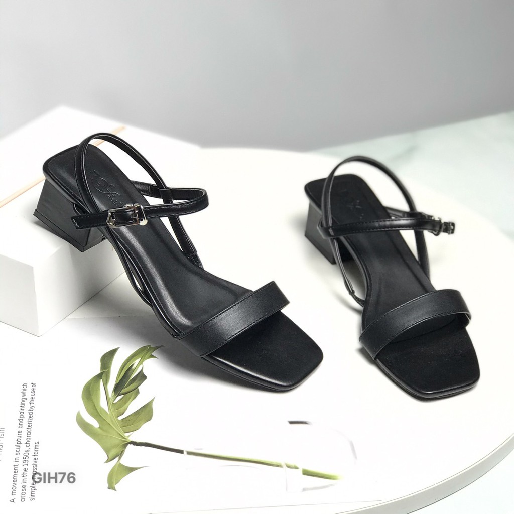 Sandal nữ BQ ❤️FREESHIP❤️ Giày quai hậu cao gót phối quai màu sắc trẻ trung gót vuông 5cm GIH76