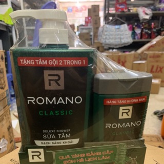  SỮA TẮM ROMANO classic 650g tặng kèm như hình 