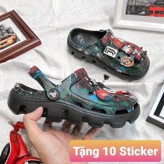 [Quảng Châu] Dép Cross Duet Camo loang đế đen - Tặng 10 sticker - mẫu mới 2021