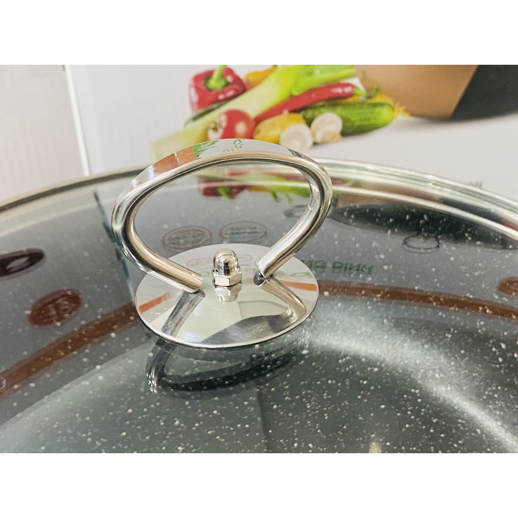 Nồi lẩu nhôm chống dính vân đá đáy từ cao cấp 26cm Smartcook 5552KMB phủ chống dính 2 lớp