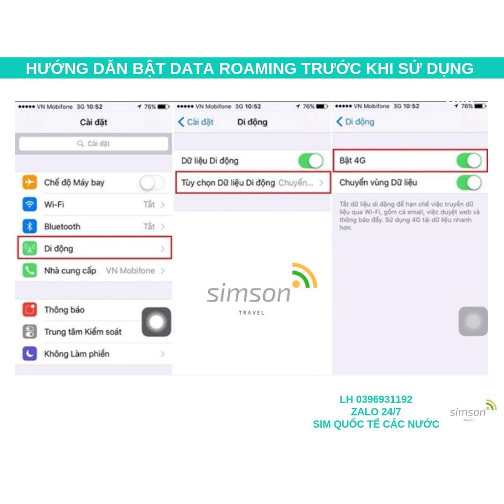Sim Du Lịch Châu Âu 12GB 30 Ngày Nghe gọi không giới hạn Three UK