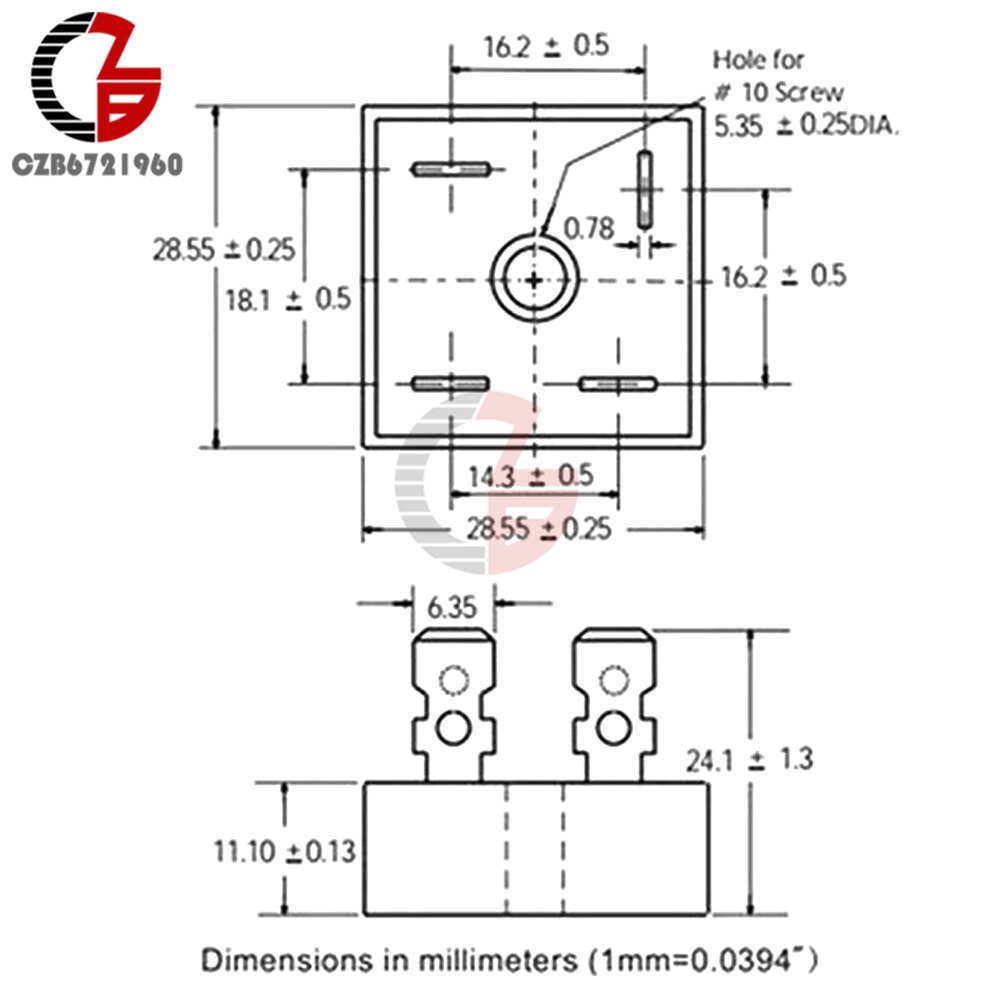 5Pcs KBPC1010 KBPC1510 KBPC2510 KBPC3510 KBPC3510W KBPC5010 Power Diode Bridge Rectifier 15A 25A 35A 50A 1000V KBPC Commutator | BigBuy360 - bigbuy360.vn