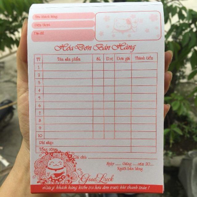 Combo 10 cuốn hóa đơn 1 liên A6( mỗi quyển 100 tờ)