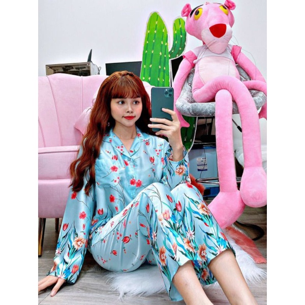 Bộ pijama satin tay dài quần dài hàng Boo Boo