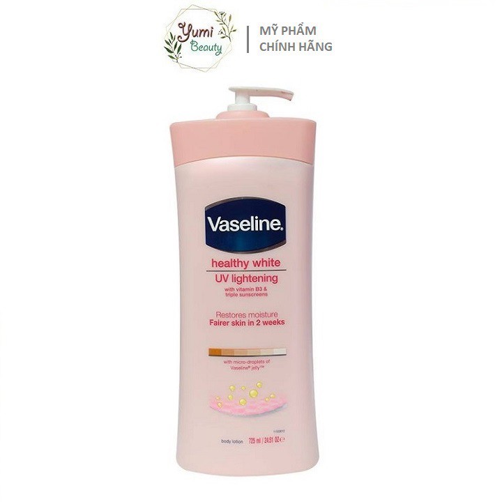 Sữa dưỡng thể Vaseline Healthy White UV Lightening Body Lotion 725ml dưỡng trắng da chăm sóc toàn diện