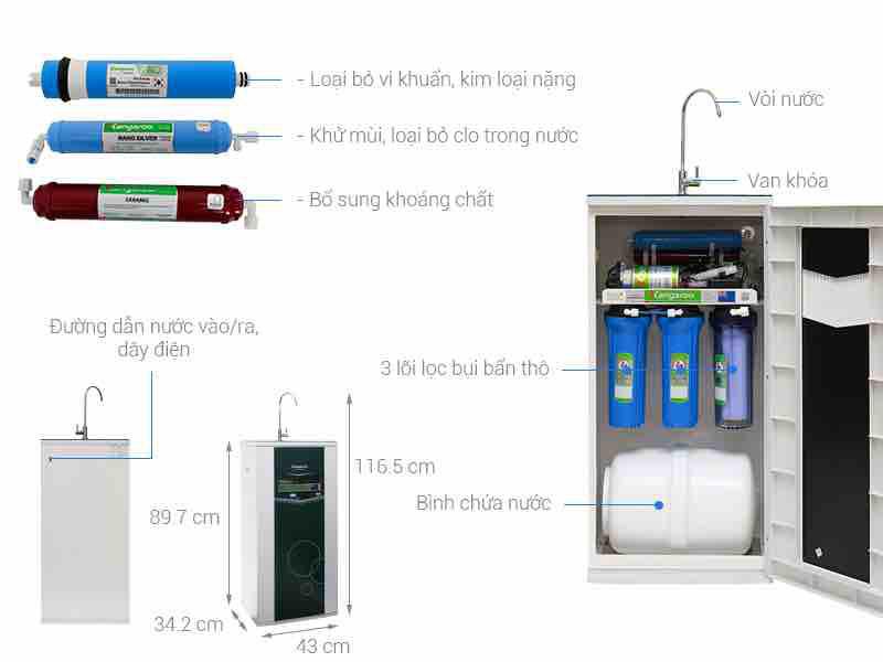 Máy lọc nước RO Kangaroo VTU KG08 6 lõi Chính hãng 100%- bảo hành 12 tháng tận nhà