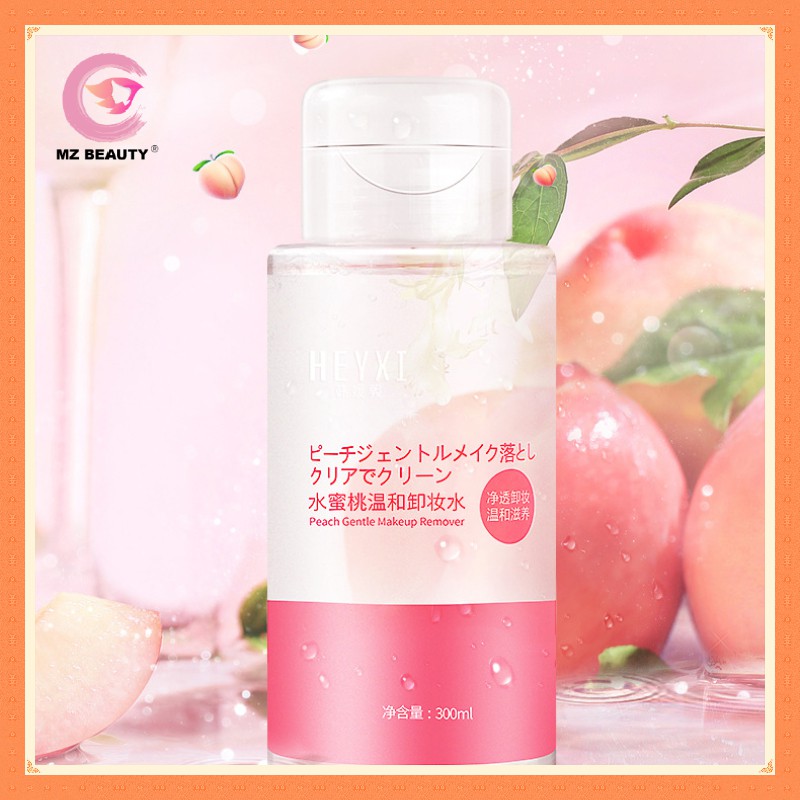 [MZ Beauty] HEYXI Makeup Remover Water Peach Makeup Remover Gentle Deep Cleansing for Eyes and Lips Beauty Health Care Warm Makeup Remover Maintenance Press Makeup Remover Press Makeup Remover 300ML