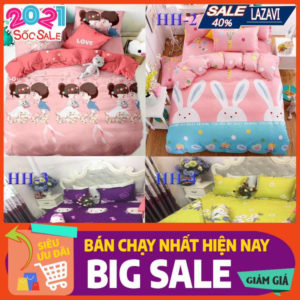 Thanh lý Ga Bọc Nệm 1M6 Kèm 2 Vỏ Gối Nằm POLY