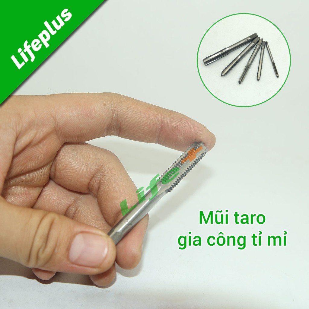 Bộ 5 mũi taro tay M3-M8 thép gió trắng