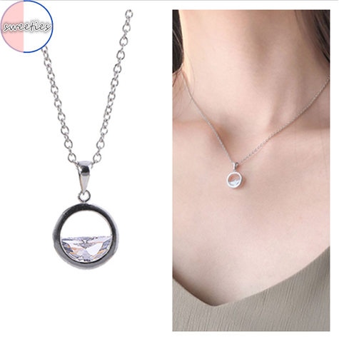 Dây Chuyền Mặt Đính Đá Hình Giọt Nước Phong Cách Hàn Quốc