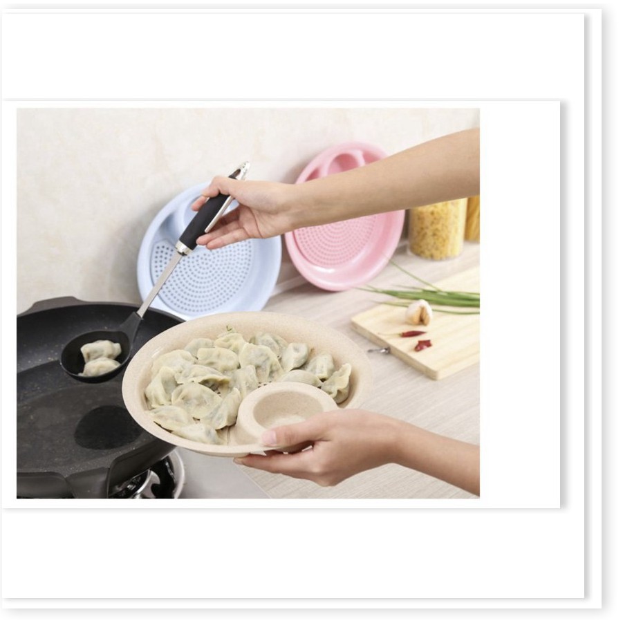[SGD] Đĩa Đựng Trái Cây - Dĩa Đựng Đồ Ăn Tích Hợp Bát Nước Chấm Có Khay Hứng Nước 9423