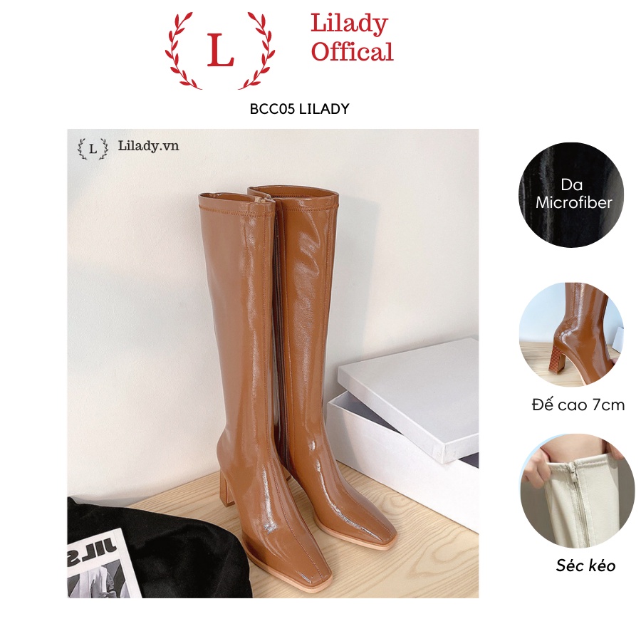 Boot đùi nữ sang trọng nâng chiều cao 7p cao gót mã Lilady BCC05