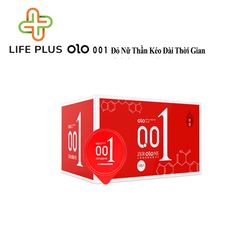 Bao Cao Su Siêu Mỏng OLO Đỏ Nữ Thần Tăng Thời Gian QH, Nhiều Gel, Hộp 10 bcs - Tặng Bao Cao Su LP01 - Life Plus Store