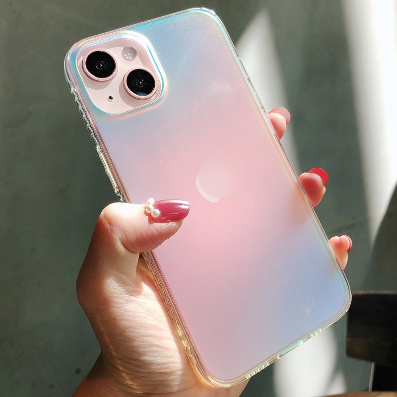 Ốp Điện Thoại Trong Suốt Màu Gradient Cho IPhone 13 12 11 Pro Max XS Max XR X 8 7 Plus