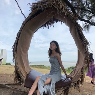 Đầm hai dây thun trơn co giãn độc lạ (6 ảnh thật)