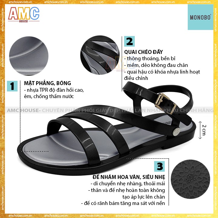 Giày sandal nữ Thái Lan quai chéo MONOBO - AVA 3S