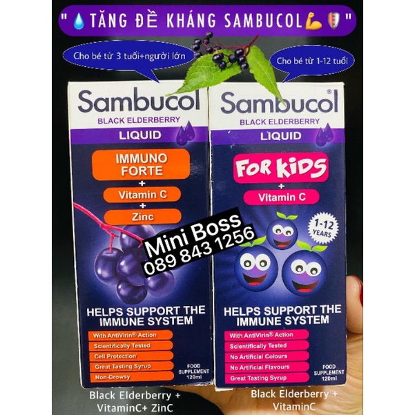 Siro Sambucol tăng đề kháng 120ml của Anh cho bé 1-12 tuổi