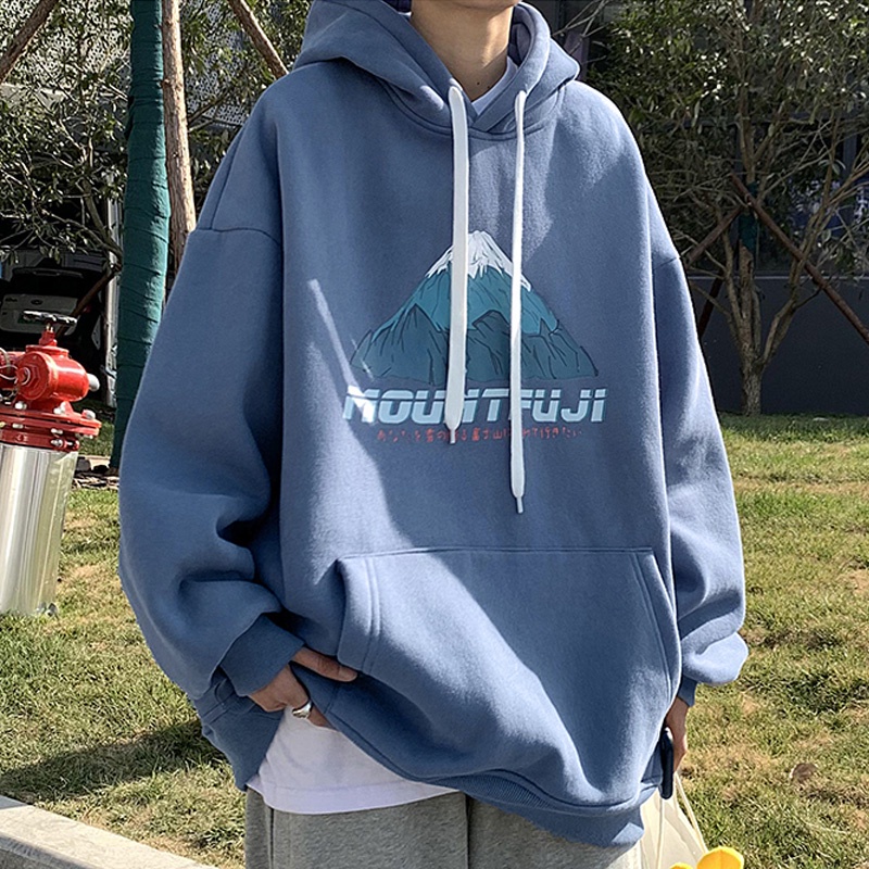 Áo hoodie tay dài dáng rộng in họa tiết núi tuyết thời trang cao cấp cho nam
