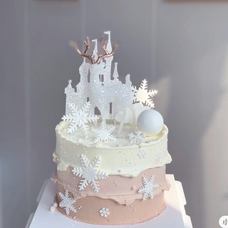 Set 10 lâu đài giấy trang trí bánh kem