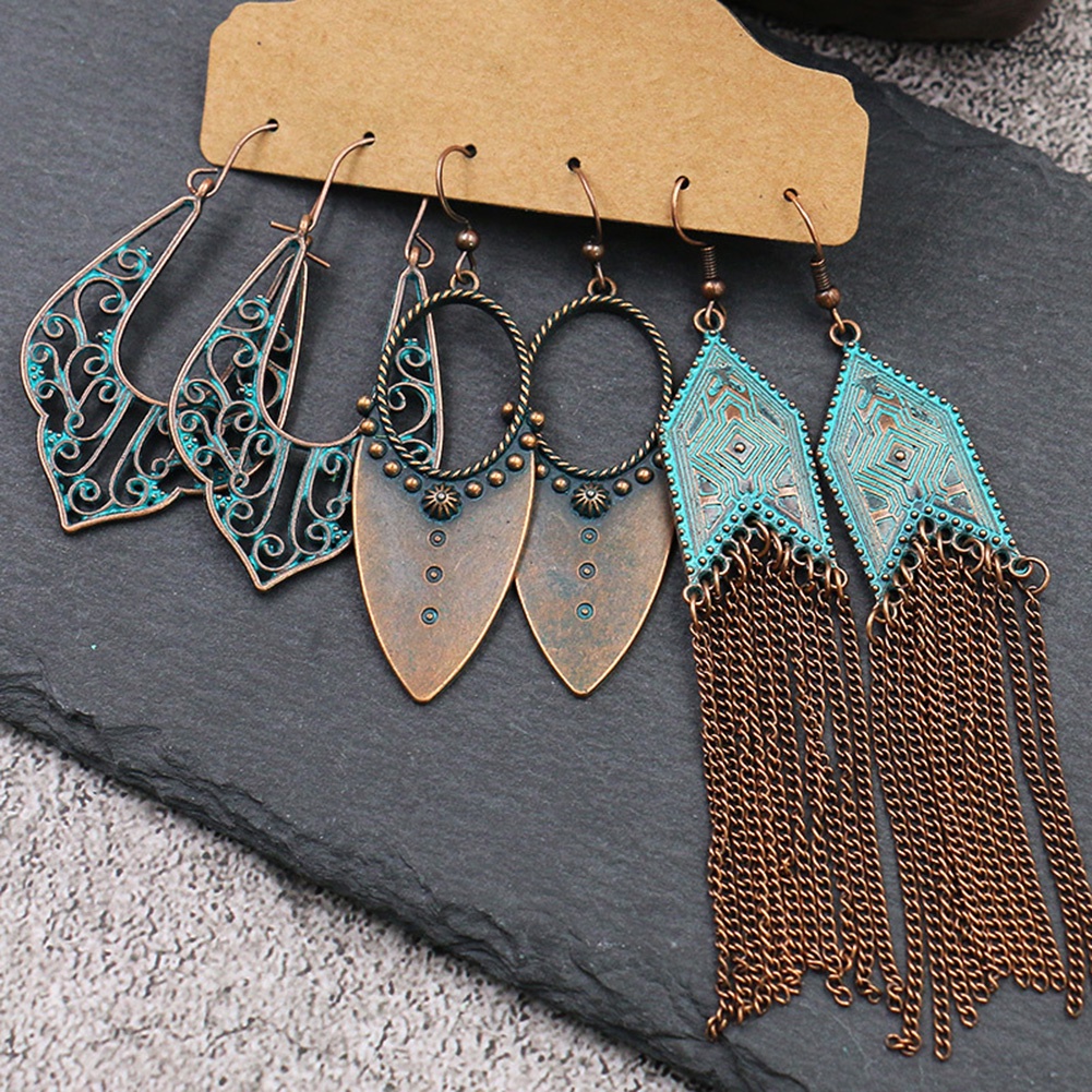 Set 3 đôi khuyên tai phong cách Bohemian thanh lịch dành cho nữ