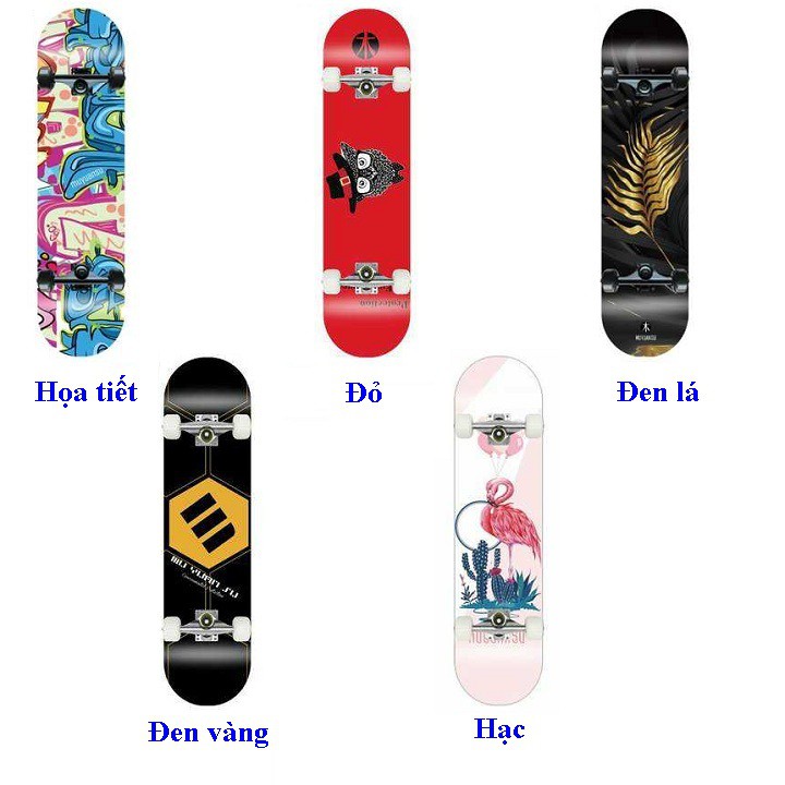 Ván trượt skateboard thể thao có đèn led chất liệu gỗ phong ép cao cấp 8 lớp mặt nhám