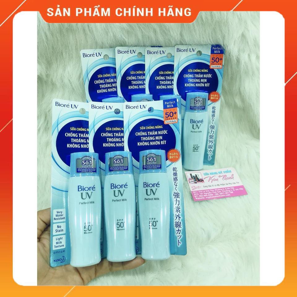 Sữa chống nắng Biore UV Perfect milk Chống Thấm Nước SPF50+/PA++++ 40ml