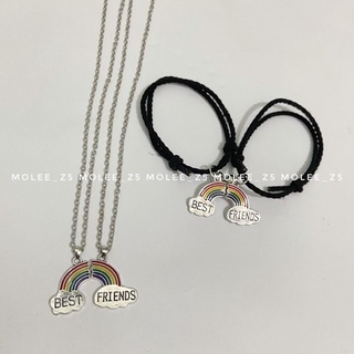 Cặp vòng cổ BFF hình cầu vòng