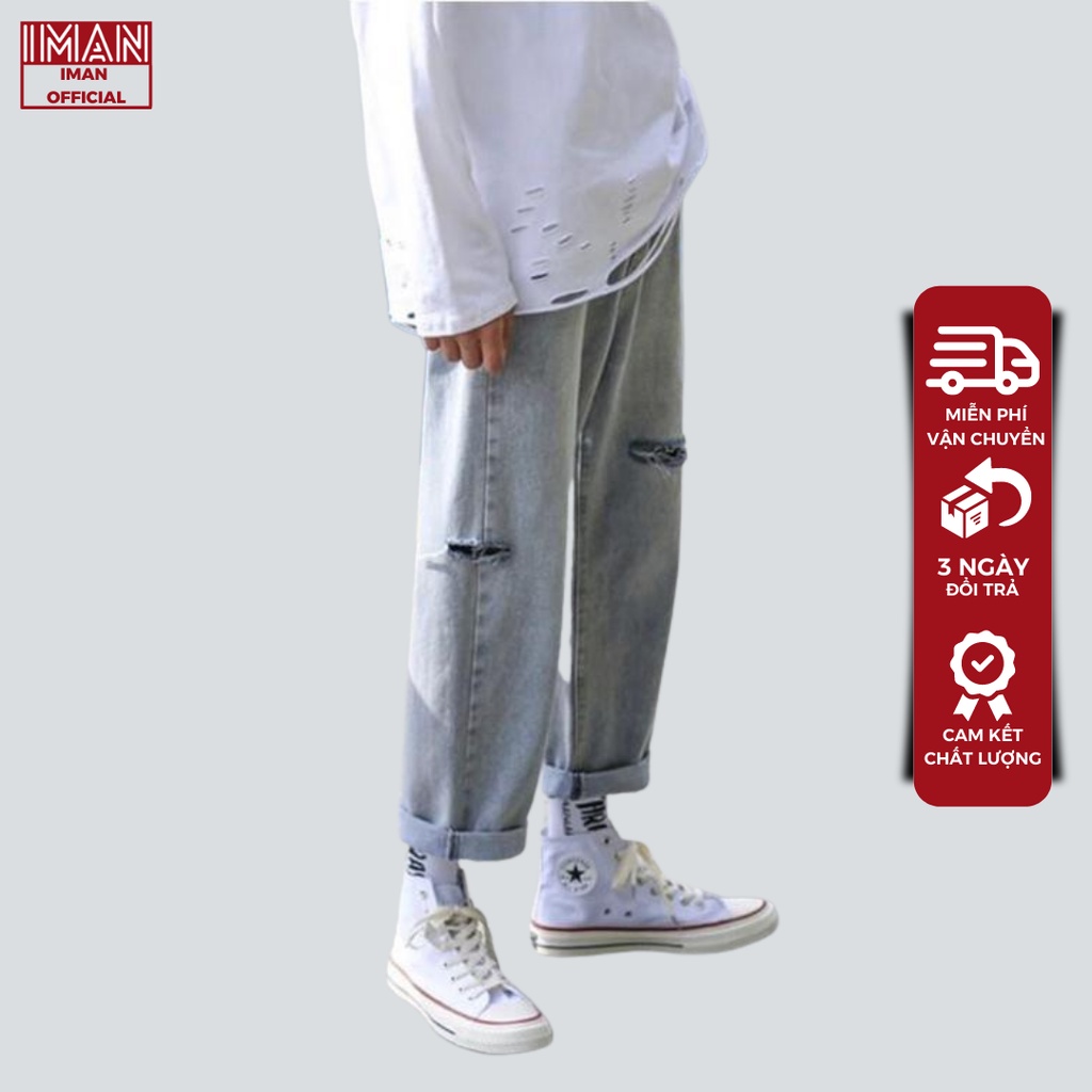 Quần Jean baggy nam rách gối+ rách cạnh mã RGC- 01 hot 2022