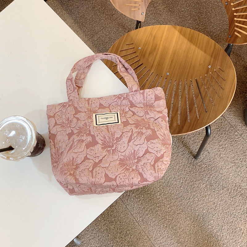 Túi Đựng Hộp Cơm Trưa In Hoa Phong Cách Vintage