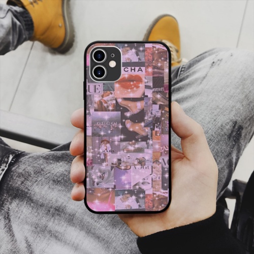 Ốp lưng iphone SAMSUNG hình glazing pink starts  collage art pop art chống sốc cứng  cho các dòng iPhone PAP20210897