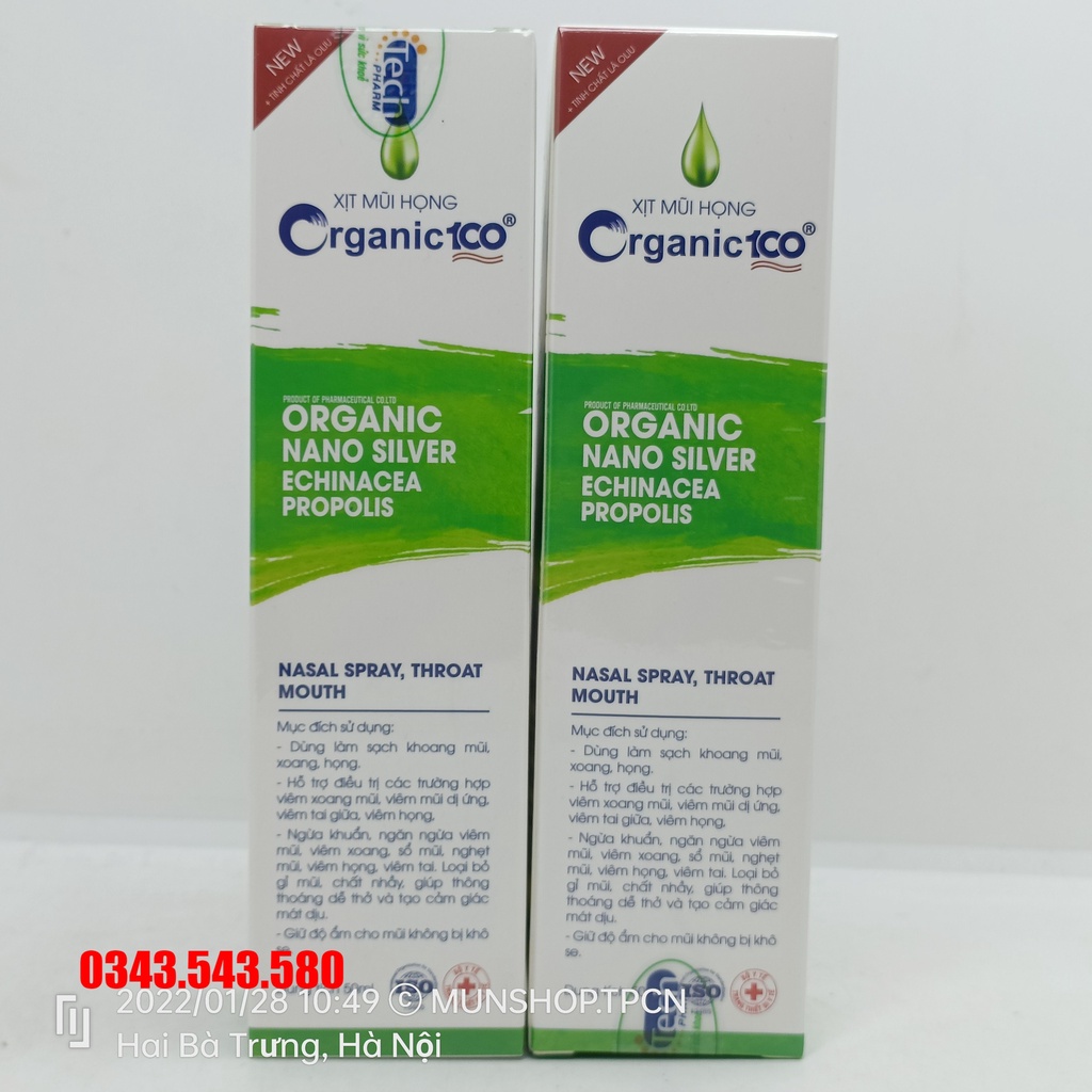 XỊT MŨI HỌNG ORGANIC 100 chai 50ml