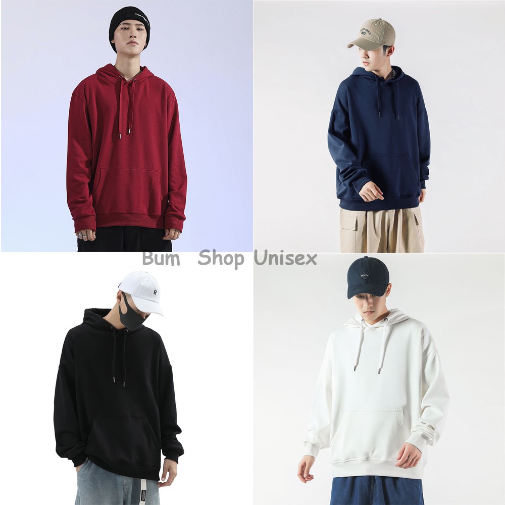 Áo Hoodie Trơn Nam Nữ Form Rộng - Full 9 Màu Cực Xinh - [Có Xanh Đậu Ngọt Cực] - Chất Nỉ Bông Mềm Xốp Dày Dạn