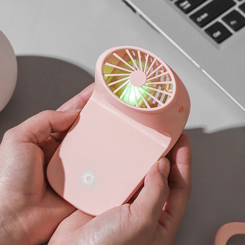 Quạt mini sạc usb Cầm Tay Không Gây Tiếng Ồn Có Giá Đỡ Điện Thoại Tiện Lợi Dành Cho Đi Du Lịch