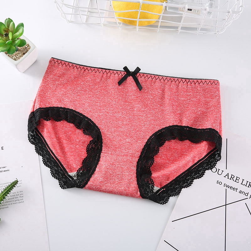 Quần Lót Cotton Size Lớn Viền Ren Màu Trơn Cho Nữ | BigBuy360 - bigbuy360.vn