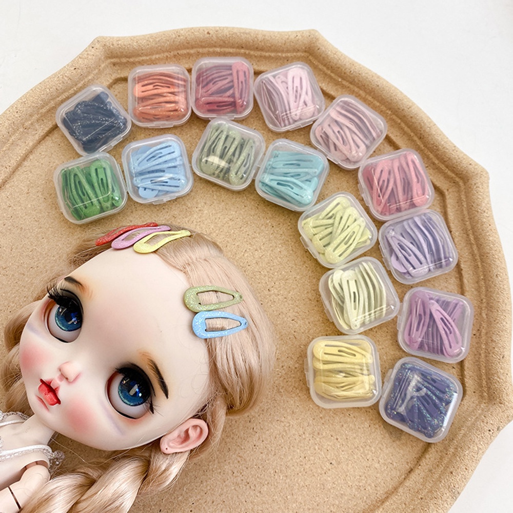 Set 10 Kẹp Tóc Kim Tuyến Màu Macaron Dễ Thương Cho Bé Gái