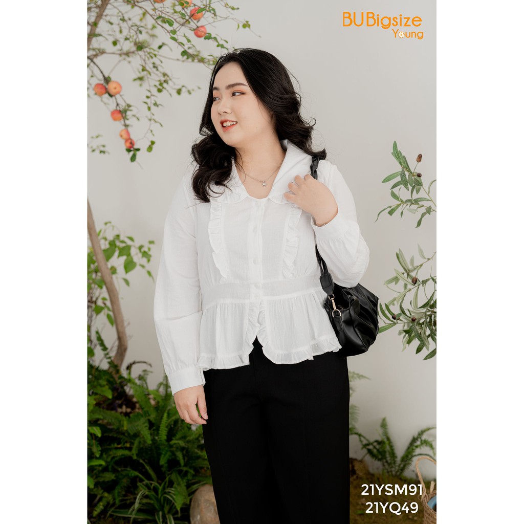 Sơ mi Peplum kẹp ren BIG SIZE 55kg đến 95kg - 21YSM91 - [BU Bigsize young]