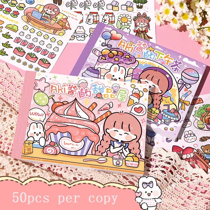Set 20 / 50 Sticker Dán Hình Thỏ Dễ Thương