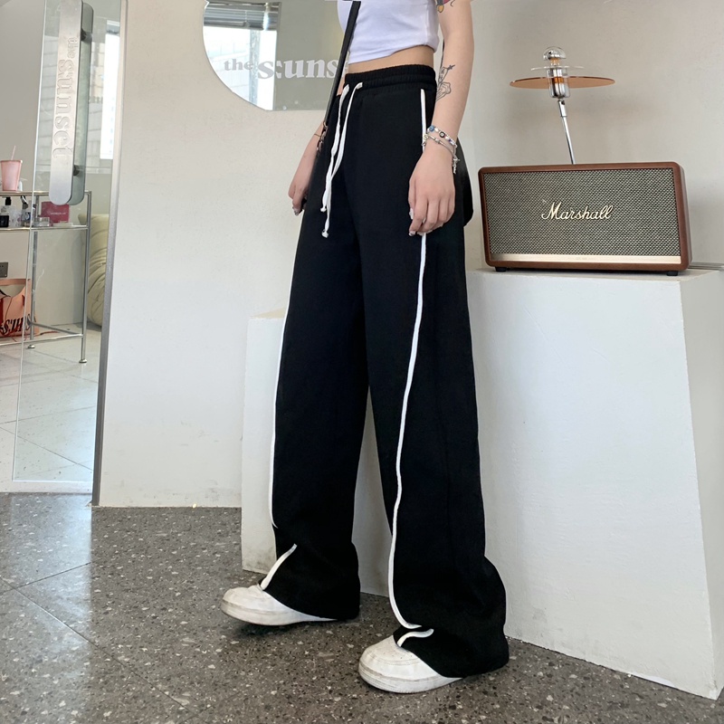 Quần ống rộng Họa Tiết Sọc Thời Trang Phong Cách Hàn Quốc Cho Nữ