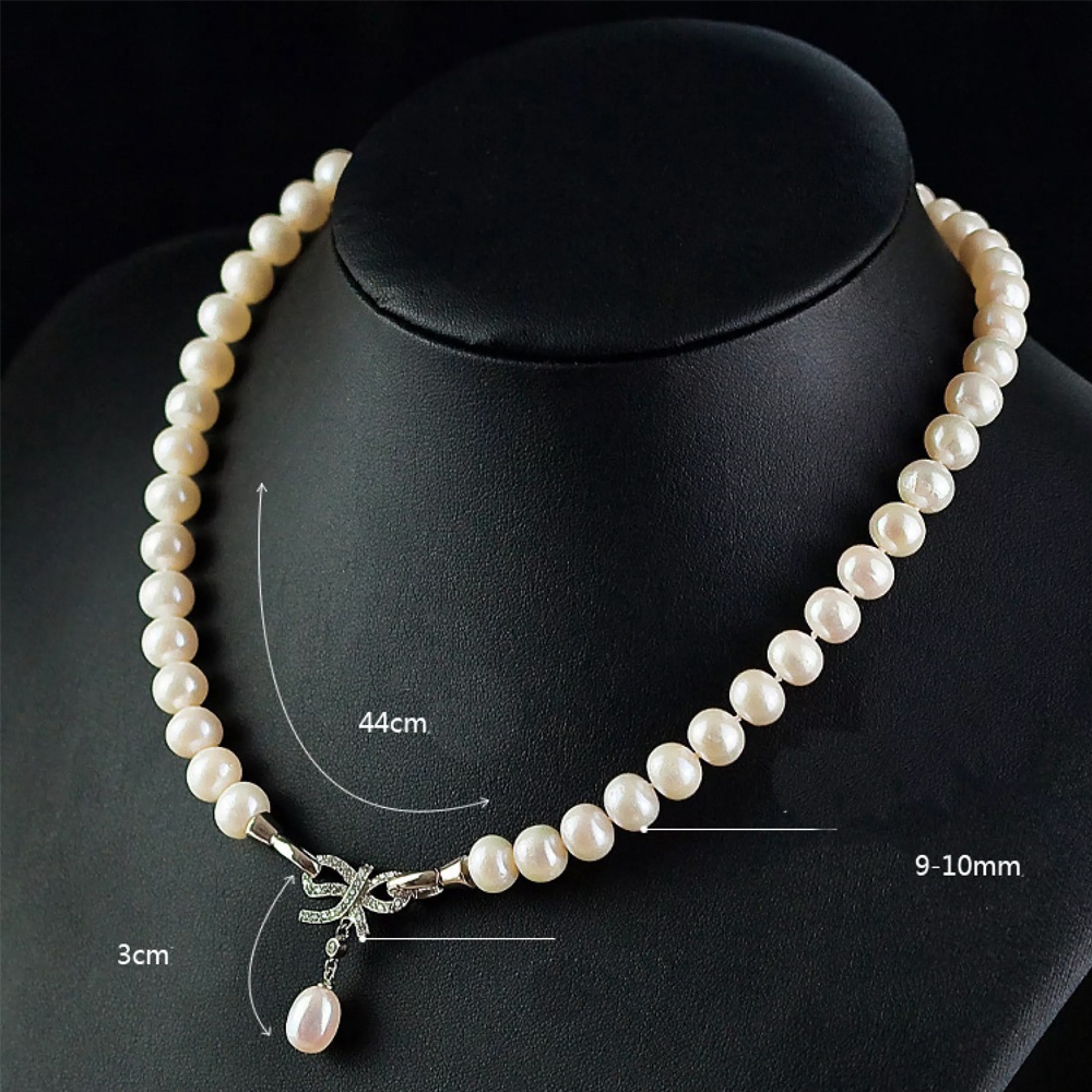 Bộ Trang Sức Ngọc Trai Dây Chuyền Và Lắc Tay Hình Nơ Xinh Làm Quà Tặng DB1102 Bảo Ngọc Jewelry