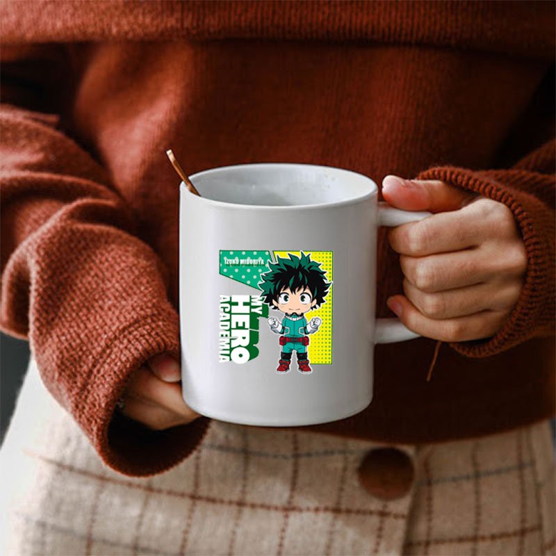 Cốc sứ trắng in hình BOKU NO HERO ACADEMIA Học Viện Anh Hùng anime chibi