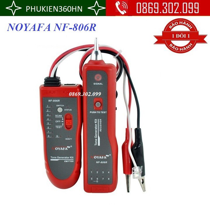 Máy test tín hiệu cáp mạng và điện thoại chính hãng NOYAFA NF-806R