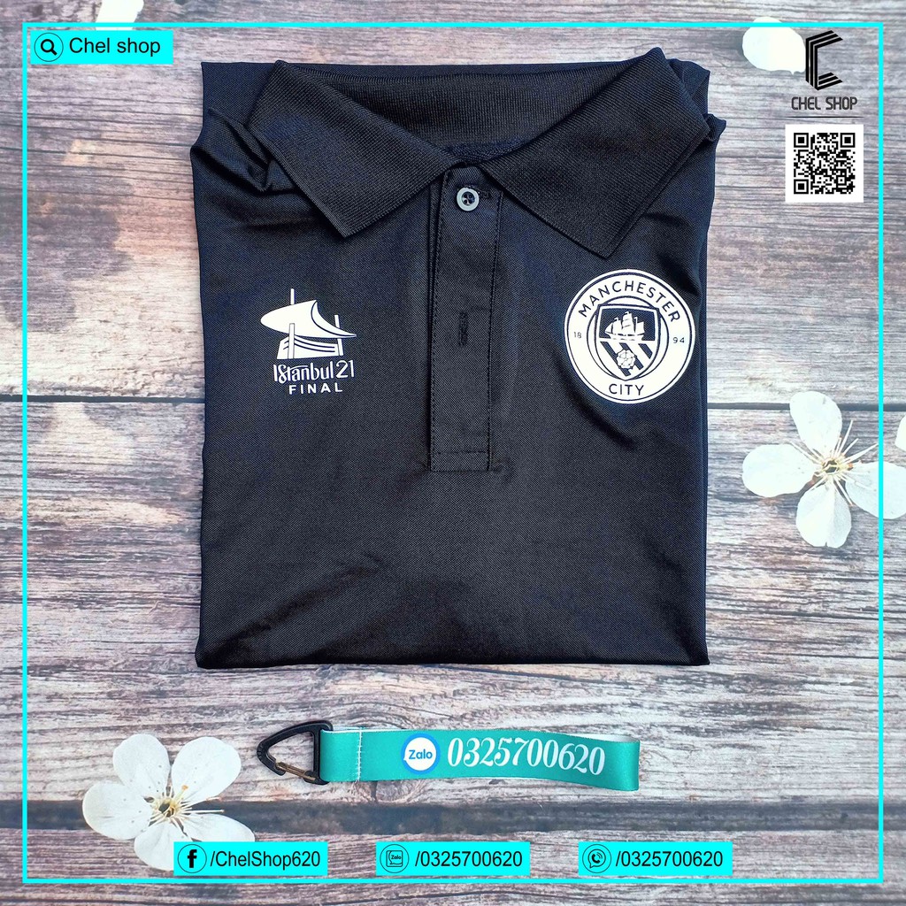 Áo polo cao cấp Man City mùa 2021/22 [ĐEN - TRẮNG - XANH] | BigBuy360 - bigbuy360.vn